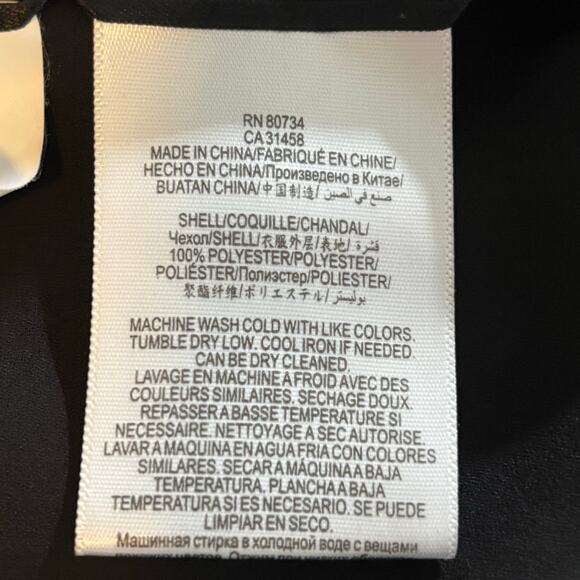 BCBG Top Max Azria Jaclyn Womens Medium Black Long Sleeve Draped Highlow Blouse - Picture 6 of 12